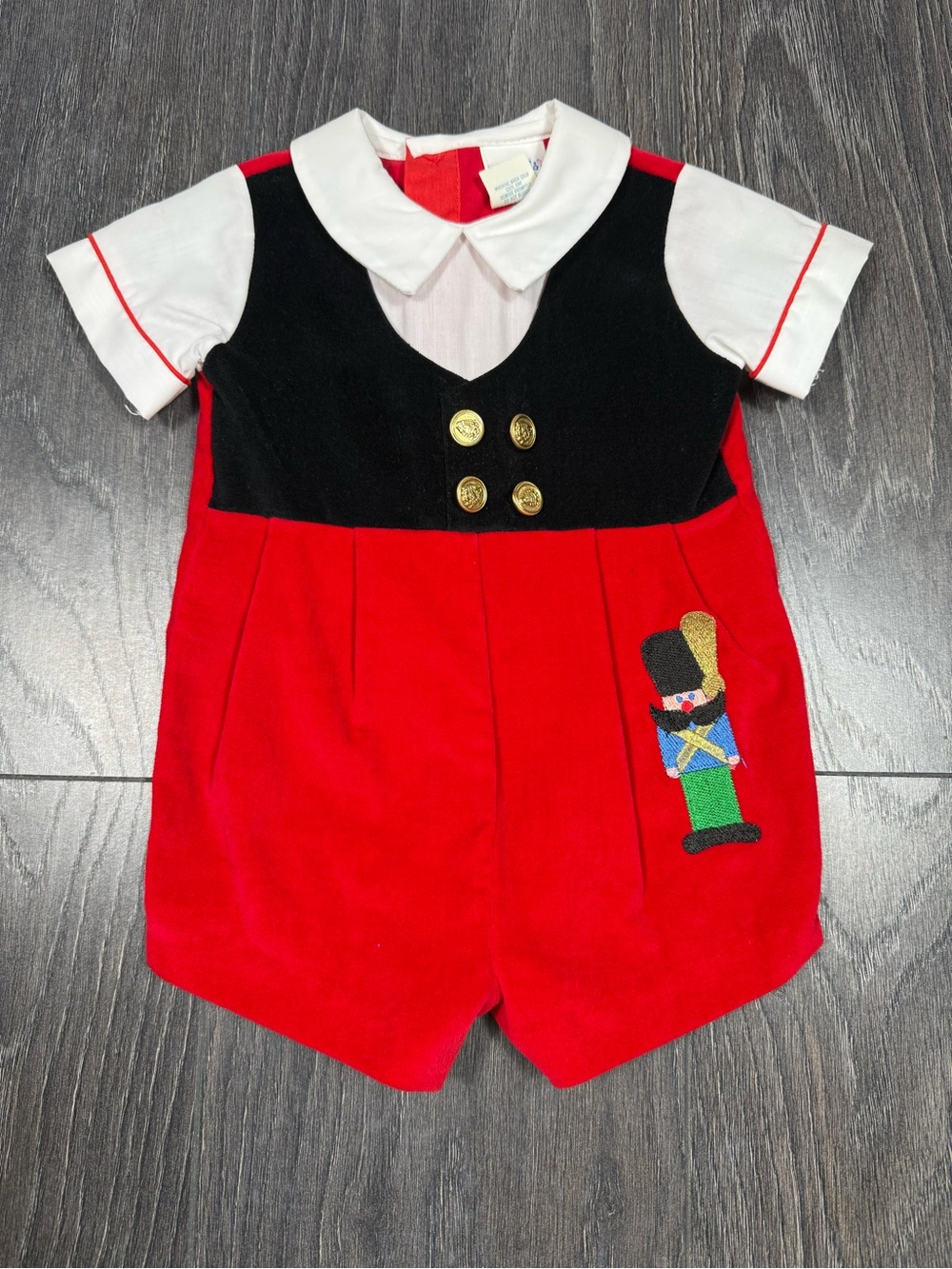 Vintage Alexis Baby Boys One-Piece Romper with Nutcracker